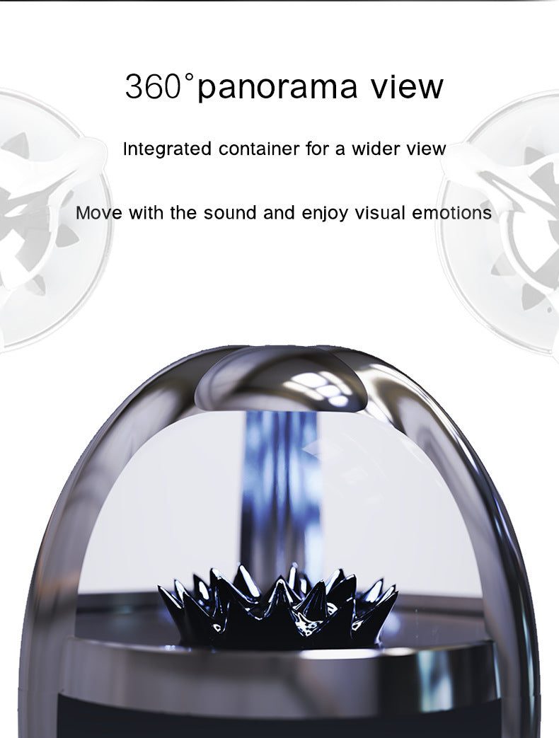 Fluid Bluetooth automotive accessory with 360 degree panorama view and integrated container design